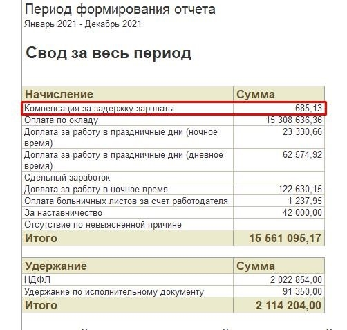 Обзор начислений и резервирования (в меню «ОПЛАТА»)