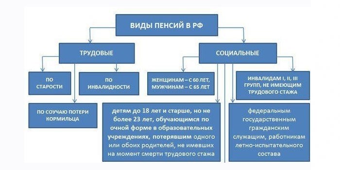 Виды пенсий в РФ