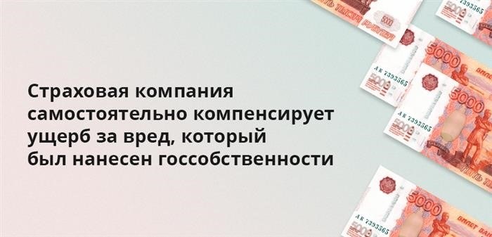 Страховая компания самостоятельно компенсирует ущерб за вред, который был нанесен госсобственности