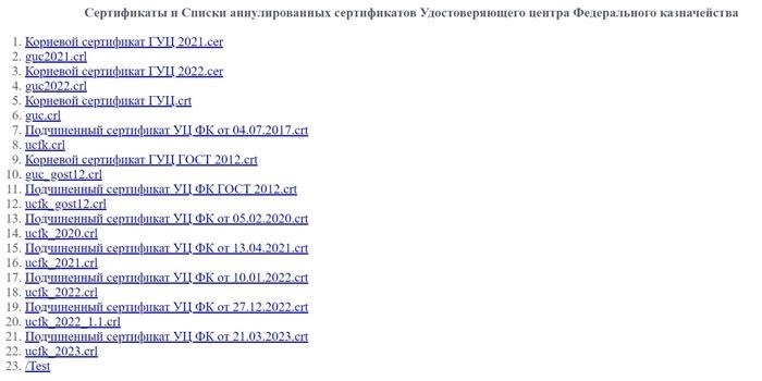 Список сертификатов, прошедших ревалидацию в Министерстве финансов