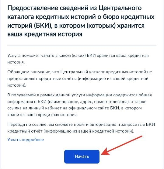 Пример запроса в Центральный каталог кредитных историй (ЦККИ) через «Госуслуги »raquo,